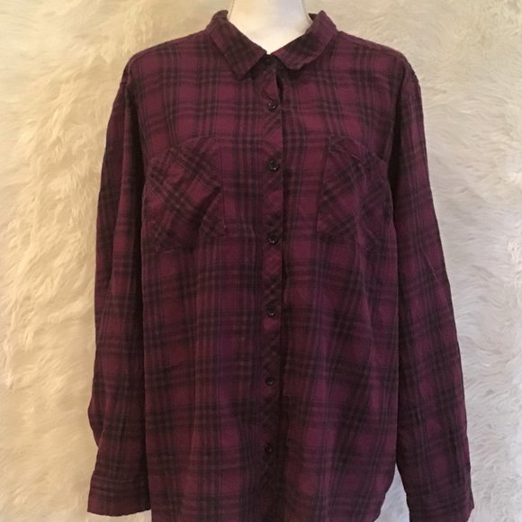 Faded Glory Tops - Faded Glory Women's Plus Flannel Shirt
